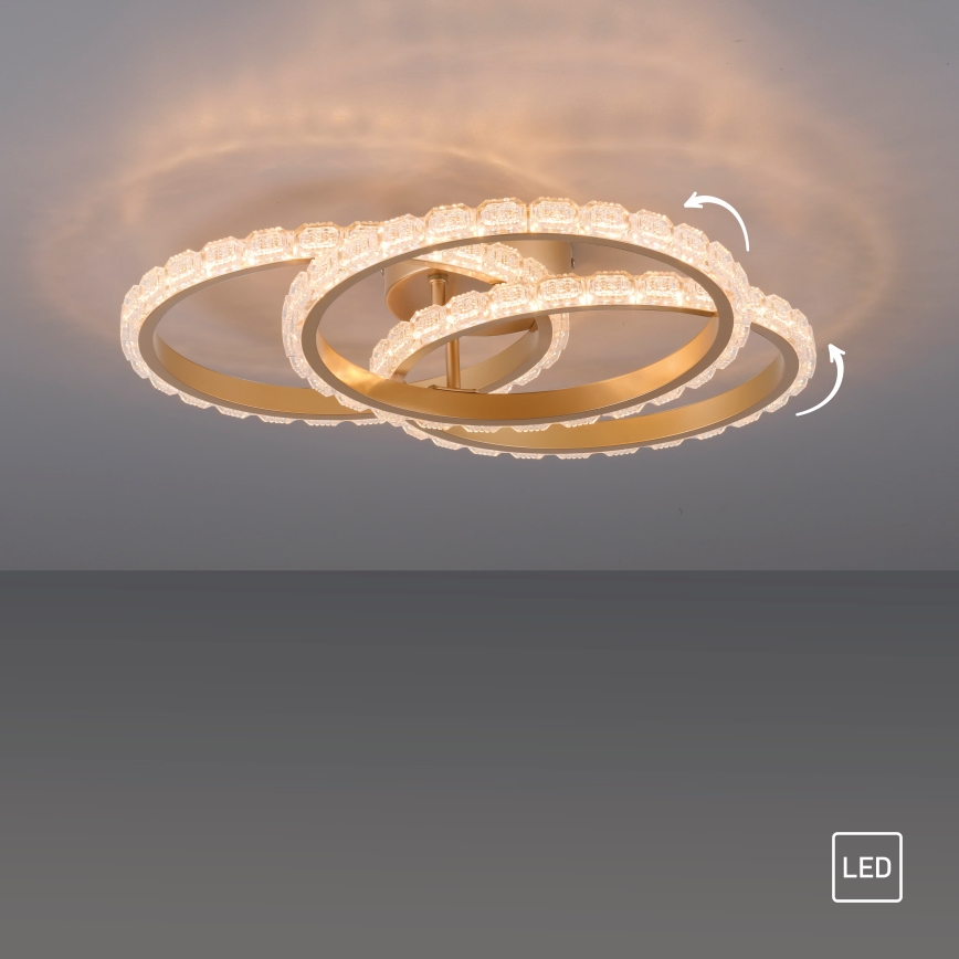 JUST LIGHT. 14734-60 - LED стельовий світильник GLITRA LED/37W/230V, діаметр 50 см, золотистий