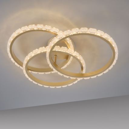 JUST LIGHT. 14734-60 - LED стельовий світильник GLITRA LED/37W/230V, діаметр 50 см, золотистий