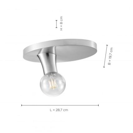 JUST LIGHT. 14777-55 - Стельовий світильник TURN ME 1xE27/60W/230V матовий хром