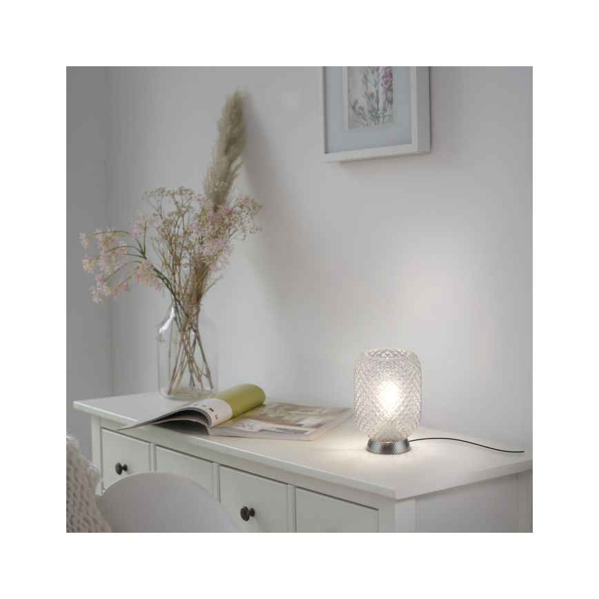 JUST LIGHT. 14906-55 - Настільна лампа REISHI 1xE27/40W/230V матовий хром