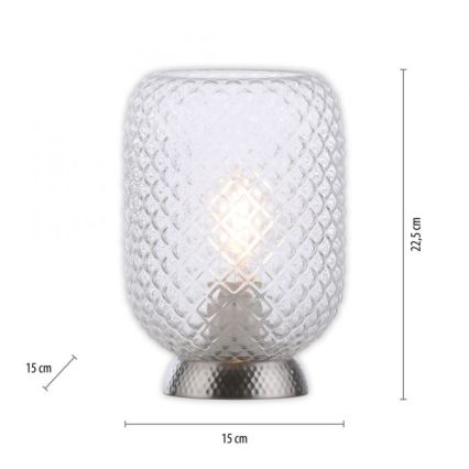 JUST LIGHT. 14906-55 - Настільна лампа REISHI 1xE27/40W/230V матовий хром