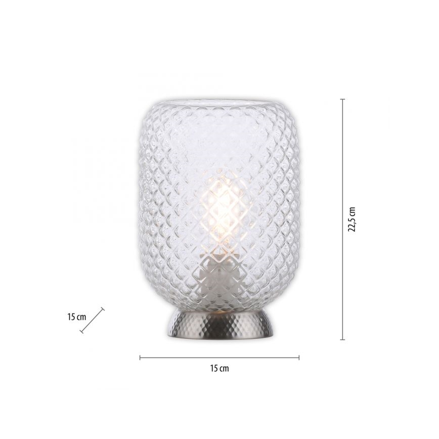 JUST LIGHT. 14906-55 - Настільна лампа REISHI 1xE27/40W/230V матовий хром