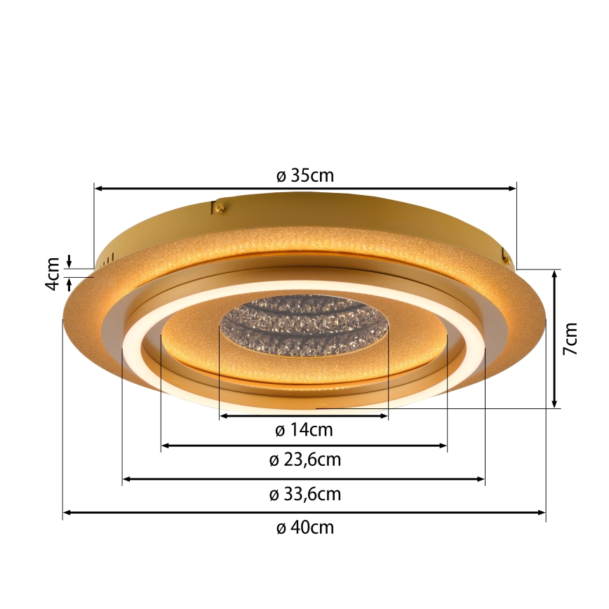 JUST LIGHT. 15089-60 - стельовий світильник CICHIO LED/36 Вт/230 В діаметром 40 см золотий