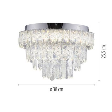 JUST LIGHT. 15092-17 - светодиодный потолочный светильник KULUNKA LED/33 Вт/230 В диаметр 38 см полированный хром