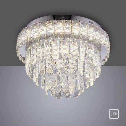 JUST LIGHT. 15092-17 - LED стельовий світильник KULUNKA LED/33W/230V діаметр 38 см глянцевий хром