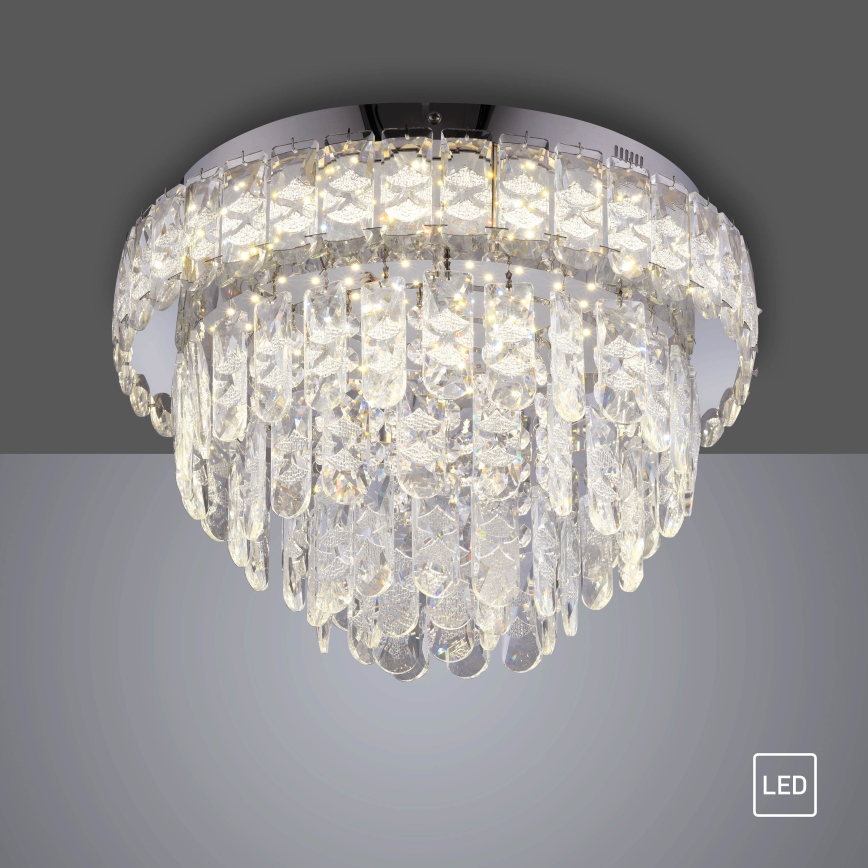 JUST LIGHT. 15092-17 - LED стельовий світильник KULUNKA LED/33W/230V діаметр 38 см глянцевий хром
