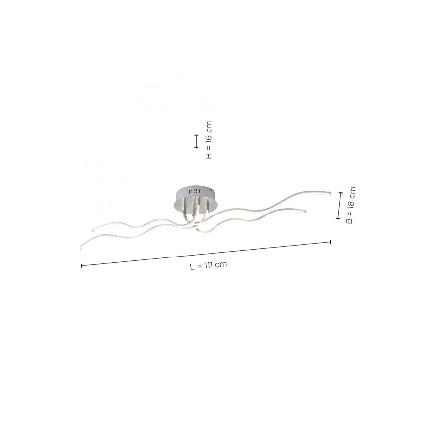 JUST LIGHT. 15126-55 - Пристельова LED люстра WAVE LED/29,4W/230V матовий хром