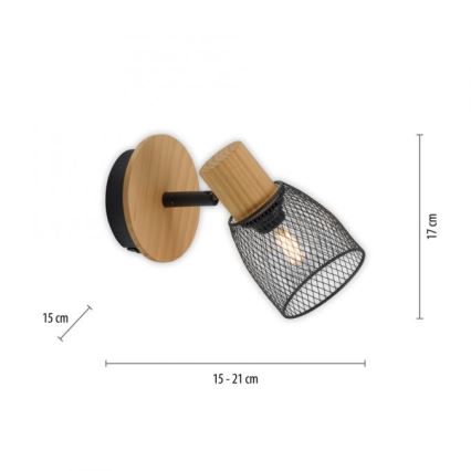 JUST LIGHT. 15191-79 - Настінний точковий світильник TAMIS 1xE14/10W/230V сосна