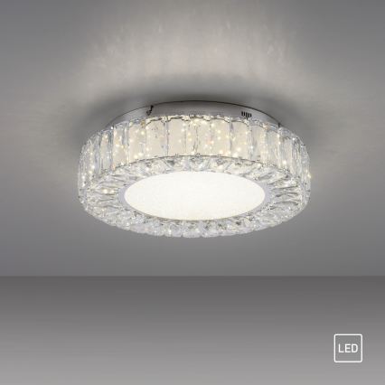 JUST LIGHT. 15221-17 - LED потолочный светильник KULUNKA LED/32W/230V Ø 37 см глянцевый хром