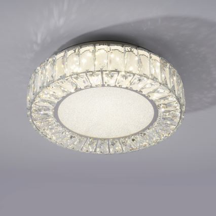 JUST LIGHT. 15221-17 - LED потолочный светильник KULUNKA LED/32W/230V Ø 37 см глянцевый хром