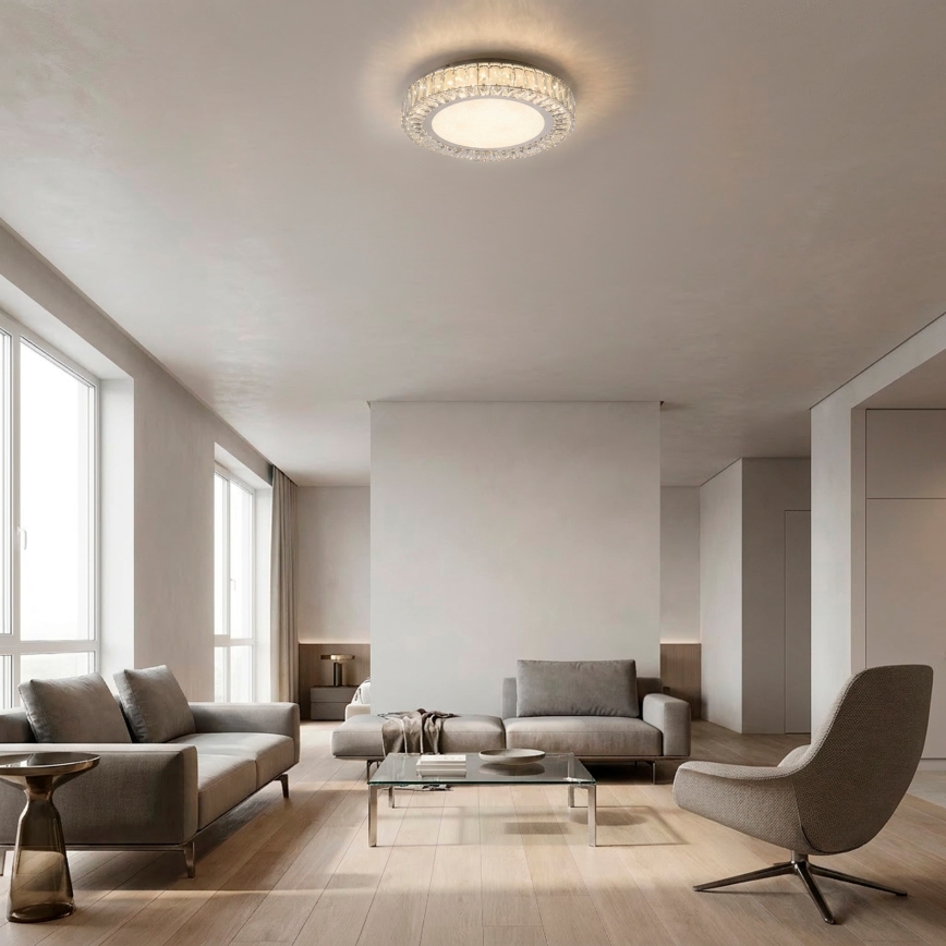 JUST LIGHT. 15222-17 - LED потолочный светильник KULUNKA LED/46W/230V диам. 50 см блестящий хром