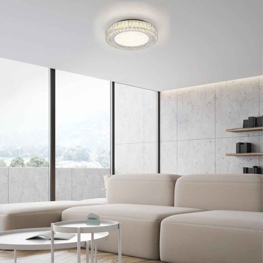 JUST LIGHT. 15222-17 - LED потолочный светильник KULUNKA LED/46W/230V диам. 50 см блестящий хром