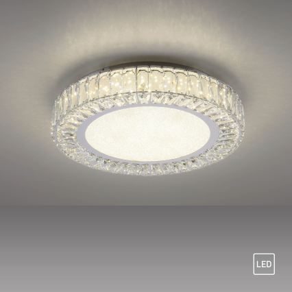 JUST LIGHT. 15222-17 - LED потолочный светильник KULUNKA LED/46W/230V диам. 50 см блестящий хром