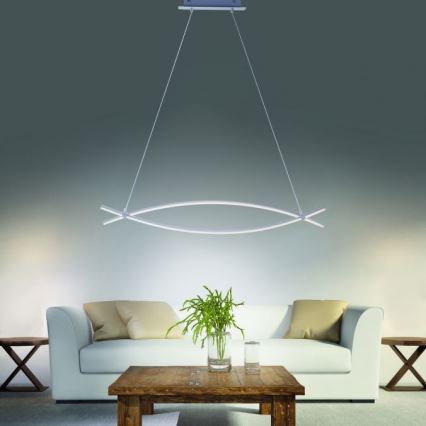 JUST LIGHT. 15382-55 - Светодиодная подвесная люстра MAJA 2xLED/8,4W/230V матовый хром