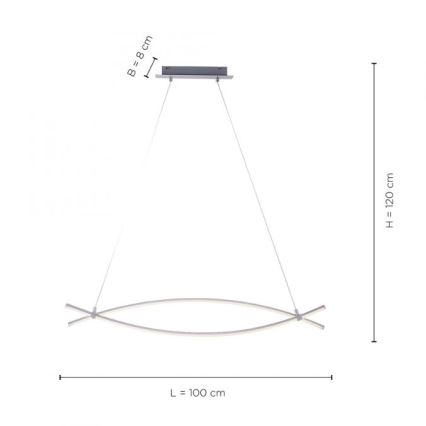 JUST LIGHT. 15382-55 - Светодиодная подвесная люстра MAJA 2xLED/8,4W/230V матовый хром