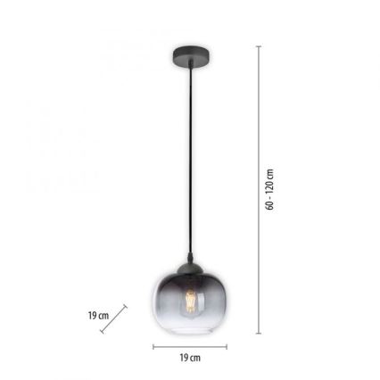JUST LIGHT. 15420-18 - Підвісна люстра ZEA 1xE27/25W/230V чорний