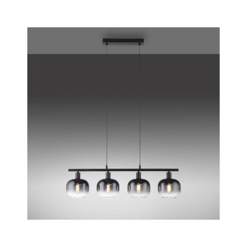 JUST LIGHT. 15421-18 - Підвісна люстра ZEA 4xE14/25W/230V чорний