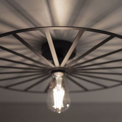 JUST LIGHT. 15636-18 - Стельовий світильник SPIKE 1xE27/40W/230V діаметр 50 см чорний