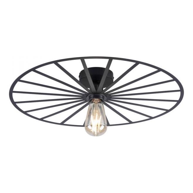 JUST LIGHT. 15636-18 - Стельовий світильник SPIKE 1xE27/40W/230V діаметр 50 см чорний