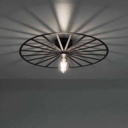 JUST LIGHT. 15636-18 - Стельовий світильник SPIKE 1xE27/40W/230V діаметр 50 см чорний