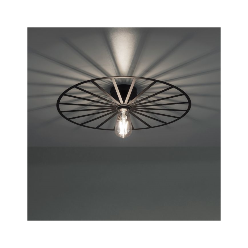 JUST LIGHT. 15636-18 - Стельовий світильник SPIKE 1xE27/40W/230V діаметр 50 см чорний