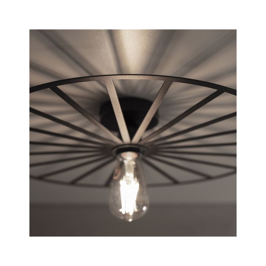 JUST LIGHT. 15636-18 - Стельовий світильник SPIKE 1xE27/40W/230V діаметр 50 см чорний