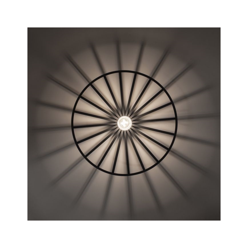 JUST LIGHT. 15636-18 - Стельовий світильник SPIKE 1xE27/40W/230V діаметр 50 см чорний