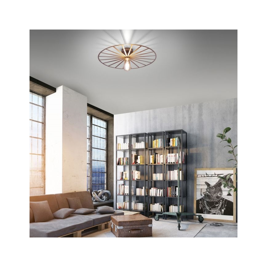 JUST LIGHT. 15636-60 - Стельовий світильник SPIKE 1xE27/40W/230V діаметр 50 см латунь