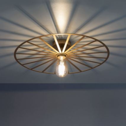 JUST LIGHT. 15636-60 - Стельовий світильник SPIKE 1xE27/40W/230V діаметр 50 см латунь