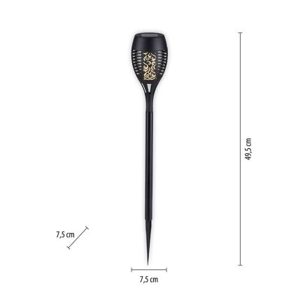 JUST LIGHT. 19106-18-3 - НАБІР 3x LED Сонячний світильник FACKEL LED/0,24W/1,2V 200 mAh IP44 чорний