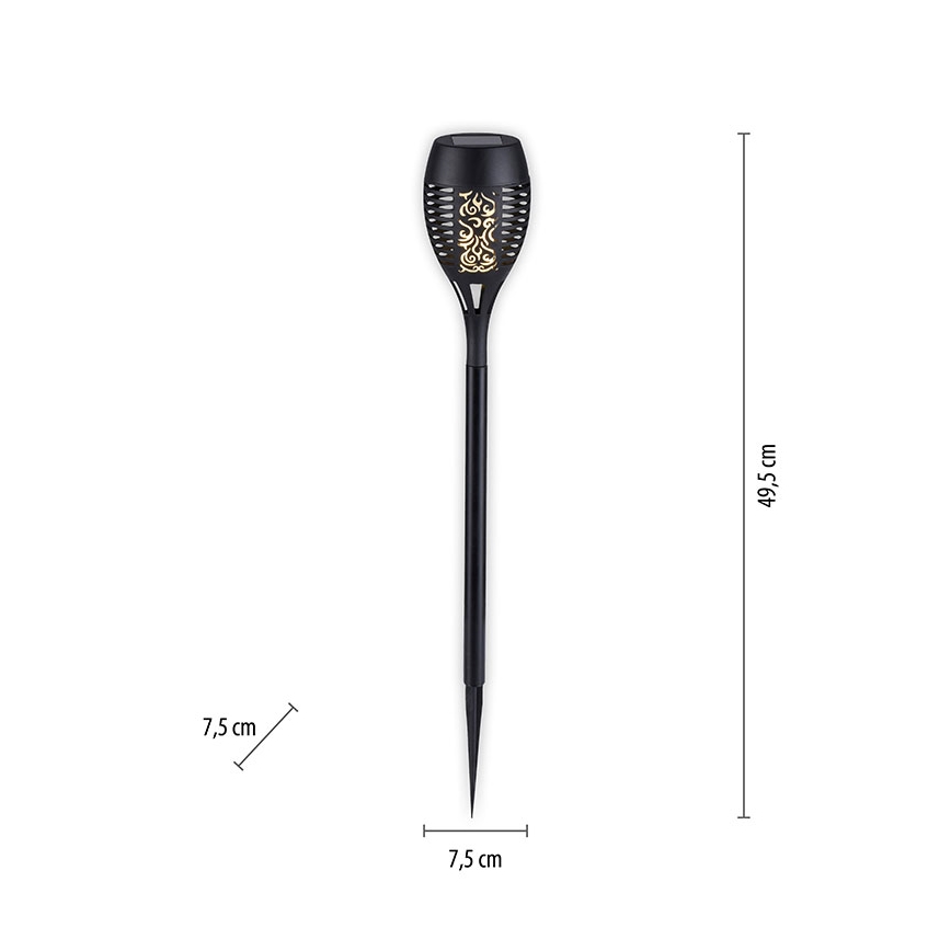 JUST LIGHT. 19106-18-3 - НАБІР 3x LED Сонячний світильник FACKEL LED/0,24W/1,2V 200 mAh IP44 чорний