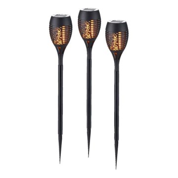 JUST LIGHT. 19106-18-3 - НАБОР 3x Светодиодный светильник на солнечной батарее FACKEL LED/0,24W/3,7V IP44 черный