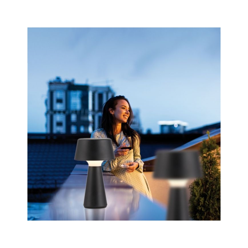 JUST LIGHT. 19260-18 - LED Сенсорна вулична лампа з регулюванням яскравості ABERA LED/3W/3,7V 2000 mAh USB IP54 чорний