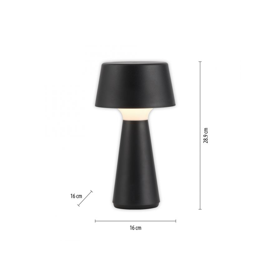 JUST LIGHT. 19260-18 - LED Сенсорна вулична лампа з регулюванням яскравості ABERA LED/3W/3,7V 2000 mAh USB IP54 чорний