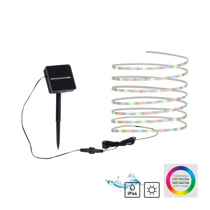 JUST LIGHT. 19971-18 - RGB LED-стрічка на сонячній батареї TEANIA LED/3,7 В 5 м 1200 mAh IP44 чорна