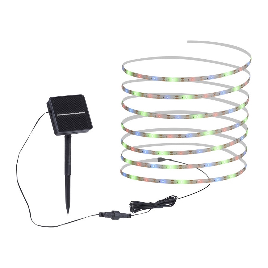 JUST LIGHT. 19971-18 - RGB LED солнечная лента TEANIA, 3,7 В, 5 м, 1200 мА·ч, IP44, черная