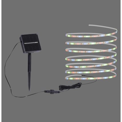 JUST LIGHT. 19971-18 - RGB LED солнечная лента TEANIA, 3,7 В, 5 м, 1200 мА·ч, IP44, черная