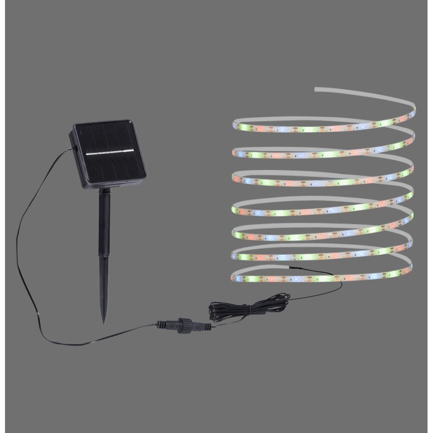 JUST LIGHT. 19971-18 - RGB LED солнечная лента TEANIA, 3,7 В, 5 м, 1200 мА·ч, IP44, черная