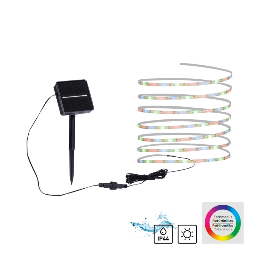 JUST LIGHT. 19971-18 - RGB LED солнечная лента TEANIA, 3,7 В, 5 м, 1200 мА·ч, IP44, черная
