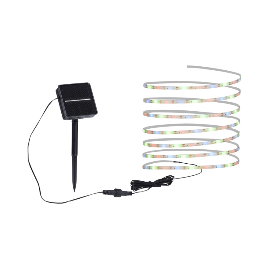JUST LIGHT. 19971-18 - RGB LED солнечная лента TEANIA, 3,7 В, 5 м, 1200 мА·ч, IP44, черная