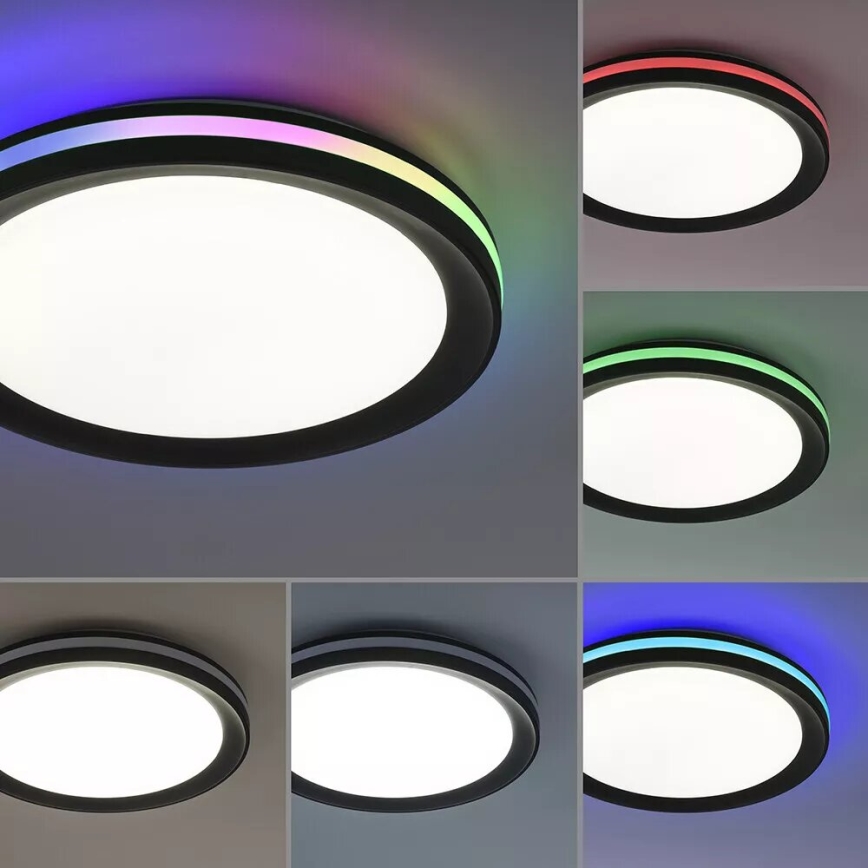 JUST LIGHT. 7509018 - Стельовий RGBW-світильник з регулюванням яскравості GANGES LED/24W/230V 2700-5000K + пульт дистанційного керування