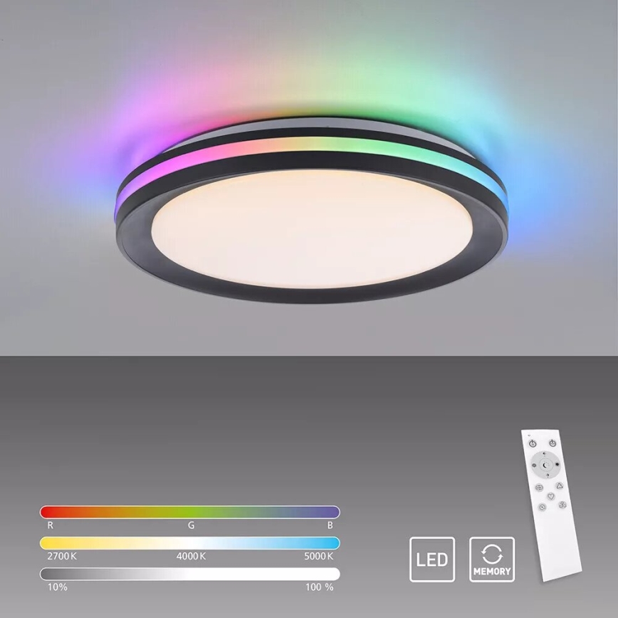 JUST LIGHT. 7509018 - Стельовий RGBW-світильник з регулюванням яскравості GANGES LED/24W/230V 2700-5000K + пульт дистанційного керування