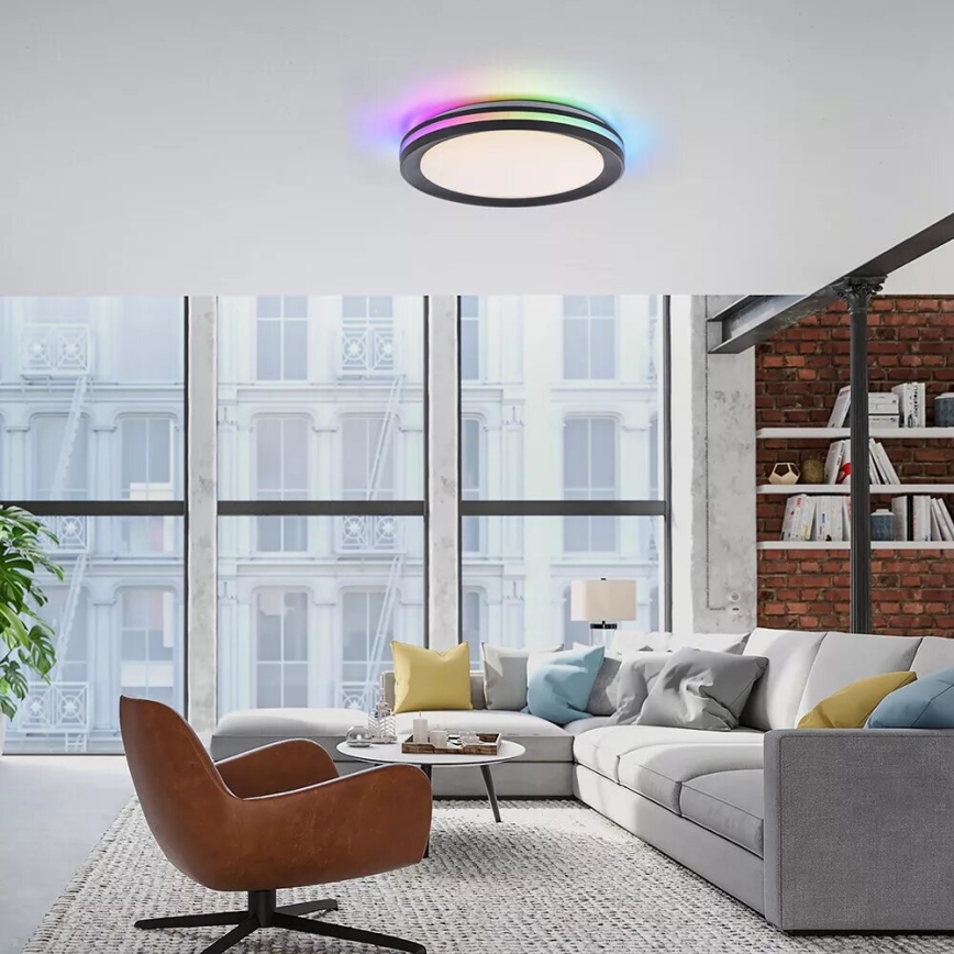 JUST LIGHT. 7509018 - Светодиодный RGBW потолочный светильник с диммером GANGES LED/24W/230V 2700-5000K + дистанционное управление