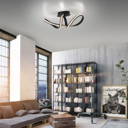 JUST LIGHT. 8475-18 - Светодиодная припотолочная люстра с регулированием яркости BRILLA LED/29W/230V черный