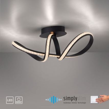 JUST LIGHT. 8475-18 - Светодиодная припотолочная люстра с регулированием яркости BRILLA LED/29W/230V черный