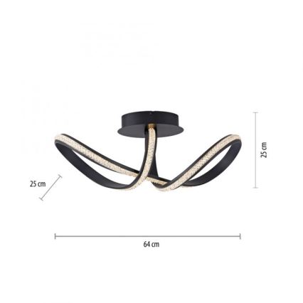 JUST LIGHT. 8475-18 - Светодиодная припотолочная люстра с регулированием яркости BRILLA LED/29W/230V черный