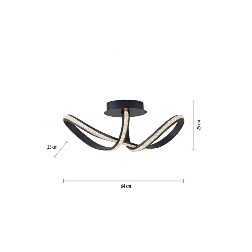JUST LIGHT. 8475-18 - Светодиодная припотолочная люстра с регулированием яркости BRILLA LED/29W/230V черный