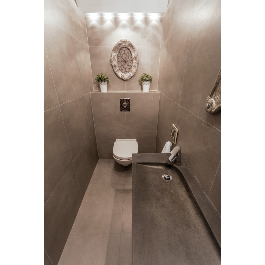 Вуличний вбудований стельовий LED світильник IMBER LED/1W/12V 4000K діаметр 3 см 40 lm IP65 срібний