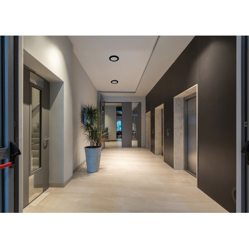 Світильник стельовий/підвісний LED з датчиком руху 2в1 ERGA LED/17W/230V 3000/4000/6500K чорний