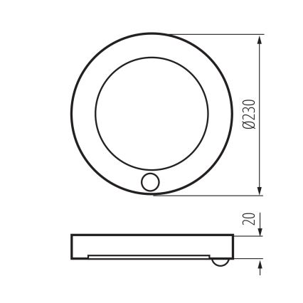 Світильник стельовий/підвісний LED з датчиком руху 2в1 ERGA LED/17W/230V 3000/4000/6500K чорний